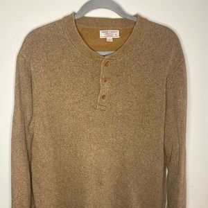 J.Crew Wallace & Barnes marled wool-cotton blend henley sweater Brown M